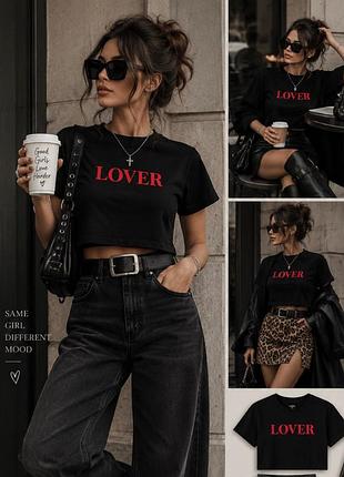 Чорний кроп-топ forever 21 lover, розмір xs