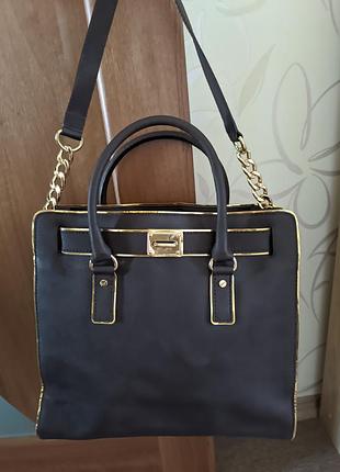 Велика оригінальна сумка michael kors hamilton сафьянова шкіра