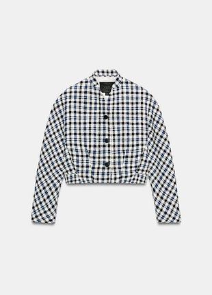 Zara жакет укороченный с принтом