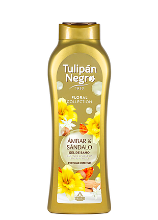 Гель для душа парфюмированный tulipan negro "бурштин и сандал" 650 мл daily skin care