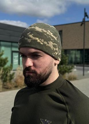 Шапка флис пиксель military