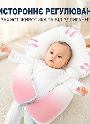 Ортопедическая подушка для новорожденных / анатомическая двусторонняя подушка с поддержкой головы и шеи