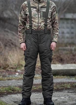Брюки зимние nord storm на подтяжках олива military r+ -30
