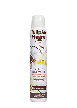 Дезодорант-спрей для тела tulipan negro аромат "нежный кокос" (200 мл) daily skin care