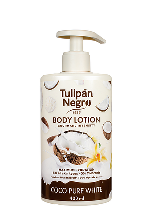 Лосьон для тела tulipan negro "нежный кокос" увлажняющий парфюмированный 400 мл daily skin care