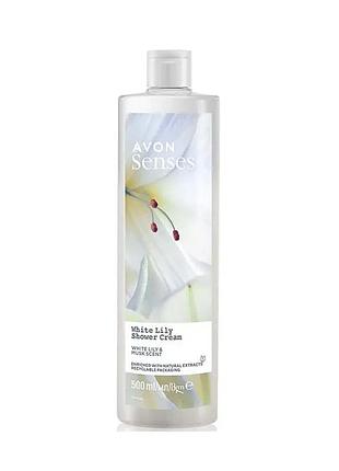 Крем-гель для душу avon «біла лілія» 500 мл