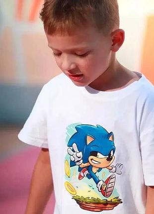 Детская футболка ёж соник, футболка для мальчика соник