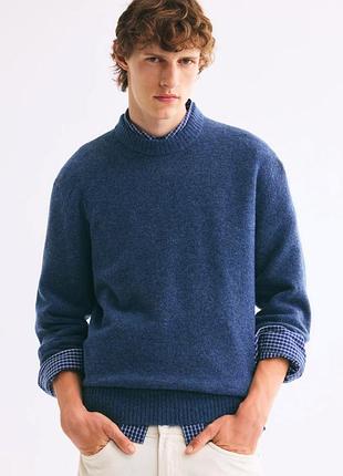 Чоловічий 100% бавовняний синій светр, h&m, m