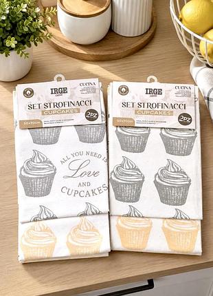 Irge cupcakes кухонні рушники з притом капкейків 50 на 70, 2 шт