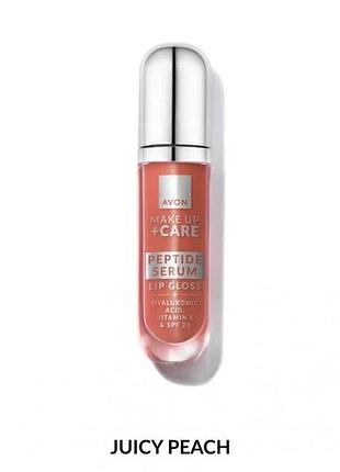 Блиск-сироватка для губ avon з пептидами соковитий персик/juicy peach, 7мл (158511420)