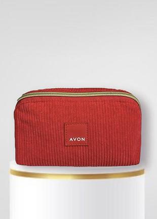 Косметичка червона з логотипом avon розмір 95х95х170 мм
