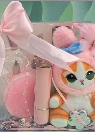 Подарунковий набір милий з котиком, мелоді, melody , подарунок на валентина, подарунок для дівчинки, 7 од