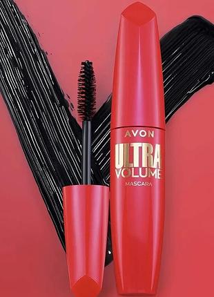 Туш для вій avon «ультраоб'єм» ультрачорна