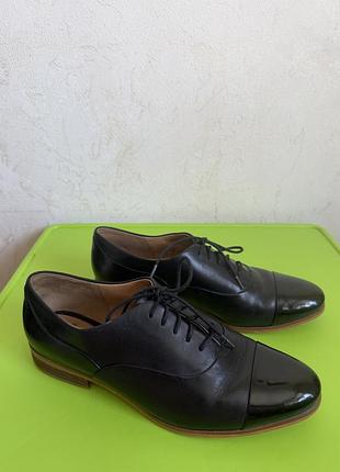 Шкіряні оксфорди clarks plus (оригінал), великий розмір 42 (uk 8d) на широку/стандартну ніжку