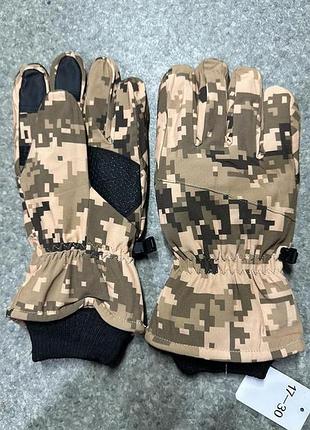 Варежки палые мультикам softshell на меху 4