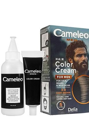 Краска для бороды, усов delia cameleo men 3.0 темно-коричневая, 30 мл daily skin care