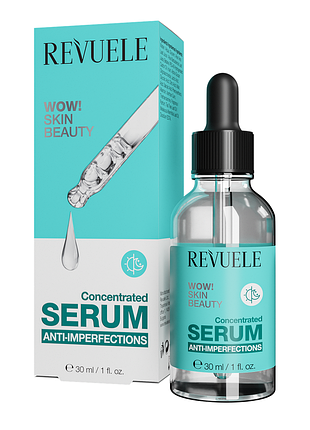 Сыворотка для лица против недостатков и высыпаний кожи revuele wow! skin beauty, 30 мл daily skin care