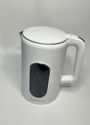 Електрочайник grunhelm eks-25030w 1,7 л 2200 вт білий із сенсорним керуванням