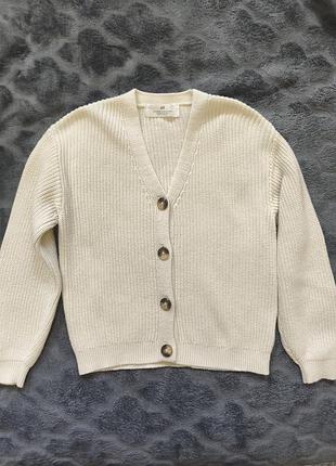 Кардиган из 100% хлопка в цвете экрю от h&amp;m kids
