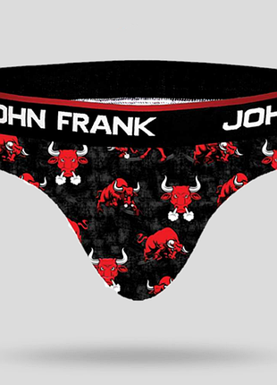 Мужские трусы слипы с принтом разноцветные john frank jfbrief332 / удобное модное нижнее белье для мужчин