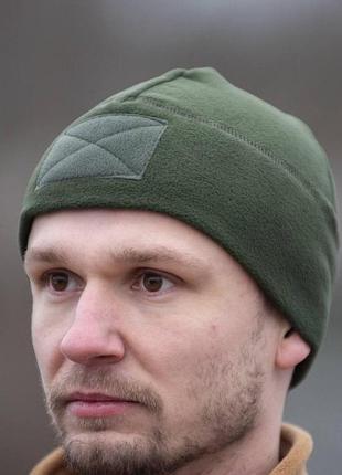 Шапка микрофлис с липучкой military масло