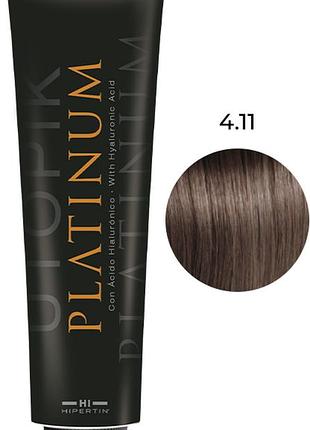 Крем-краска для волос 4.11 пепельно-каштановый интенсивный platinum hipertin, 100 мл