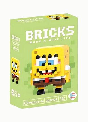 Конструктор фигурка губка бобов, bricks 3