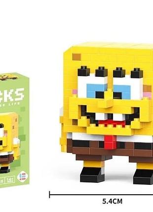Конструктор фигурка губка бобов, bricks 4
