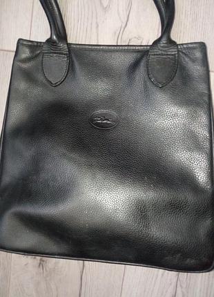 Винтажная кожаная сумка-тоут от известного французского бренда longchamp 2