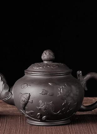 Чайник "рибки" чорний 1000мл.