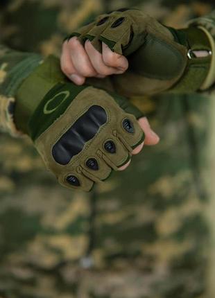 Рукавиці безпалі okley олива 4