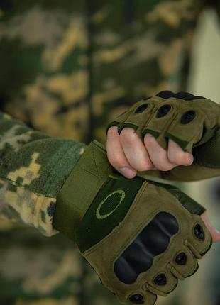 Рукавиці безпалі okley олива 9