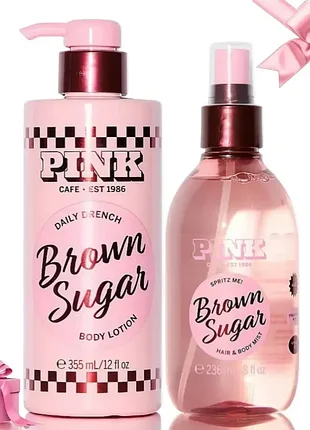 Набор парфюмированный спрей городов и лосьон brown sugar pink victoria’s secret