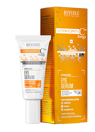 Гидрогелевая сыворотка для кожи вокруг глаз revuele vitanorm c+ energy, 25 мл daily skin care