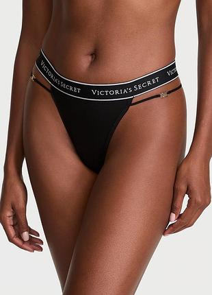 Трусики logo cotton strappy thong panty