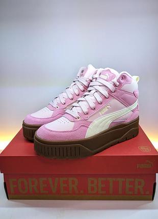Зимові рожеві puma karmen ii idol mid wtr 37,5 – 38 (24.3 - 24.6 см.) шкіра оригінал