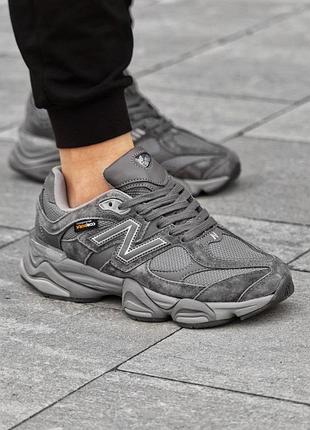 Мужские стильные термо кроссовки new balance 9060 waterproof серые, демисезонные осенние термо кроссовки нью баланс