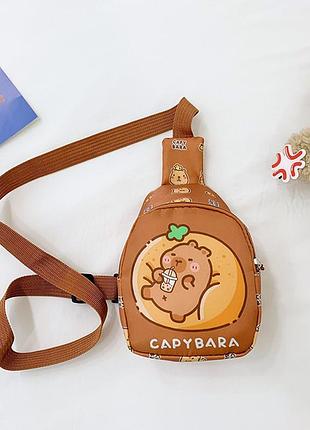 Дитяча сумка-кросбоді з капібарою, коричнева