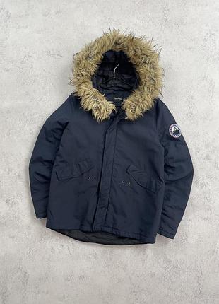 2455 / темно синя куртка парка boohoo mountain explorer