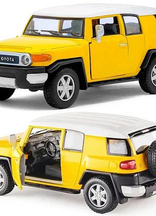 Металлическая машинка kinsmart 1:36 toyota fj cruiser kt5343w, инерционная в коробке / цвет желтый