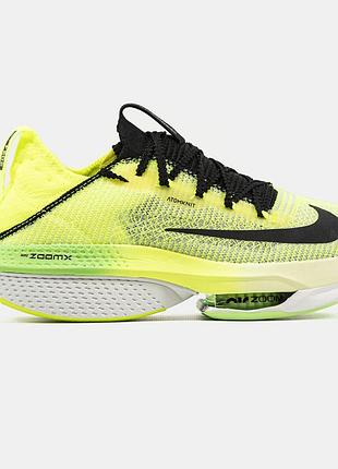 Салатовые кроссовки унисекс nike air zoom alphafly next 2 ekiden pack х зум 37