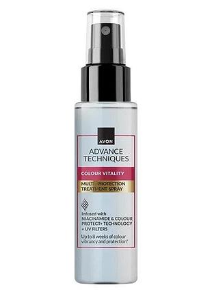 Мультизащитный спрей для окрашенных волос avon advance techniques colour vitality «сияние цвета», 100 мл