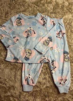 Велюрова піжама домашній костюм frozen крижане серце primark