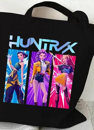 Сумка-шоппер с k-pop demon hunters, кейпоп охотники на демонах