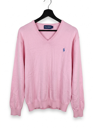 Ярко-розовый мужской джемпер polo golf by ralph lauren (l)