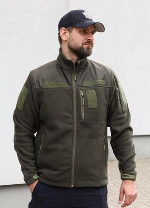 Флисовая кофта smilo simple, олива, xl