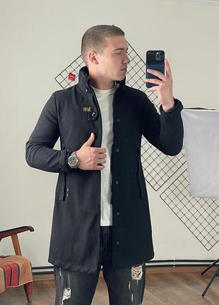2458 / чорне вовняне пальто - плащ g star raw 3301