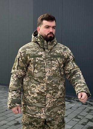 Теплый зимний бушлат b&l пиксель баталы