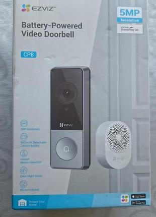 Ezviz cp8 3k 5mp аккумуляторный видеозвонок wireless 2.4ghz wifi 6