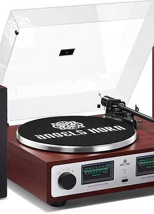 Програвач вінілових платівок angels horn з динаміками, bluetooth hi-fi програвач